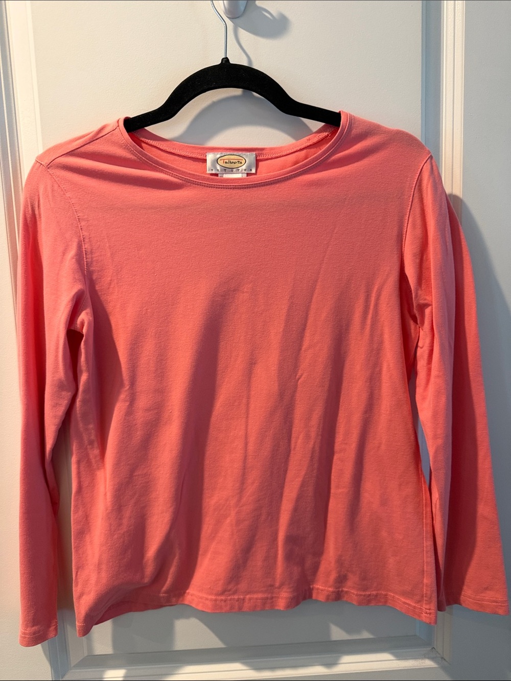 Talbots Coral Pink Long Sleeve Crewneck Tee